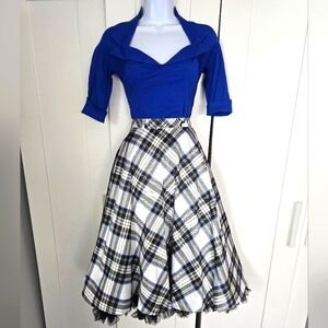 EUC Rare Bettie Page Tatyana Plaid Retro Pinup Swing Skirt